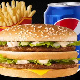 وجبة دبل برغر لحم بالجبنة